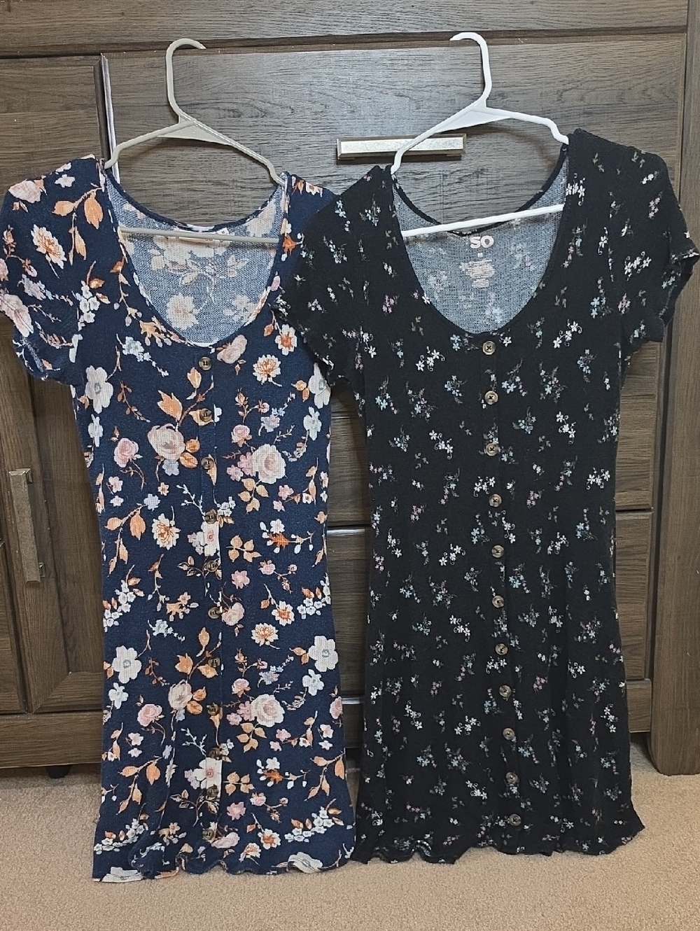 SO Floral Mini Dress Duo in Navy Floral and Black Floral